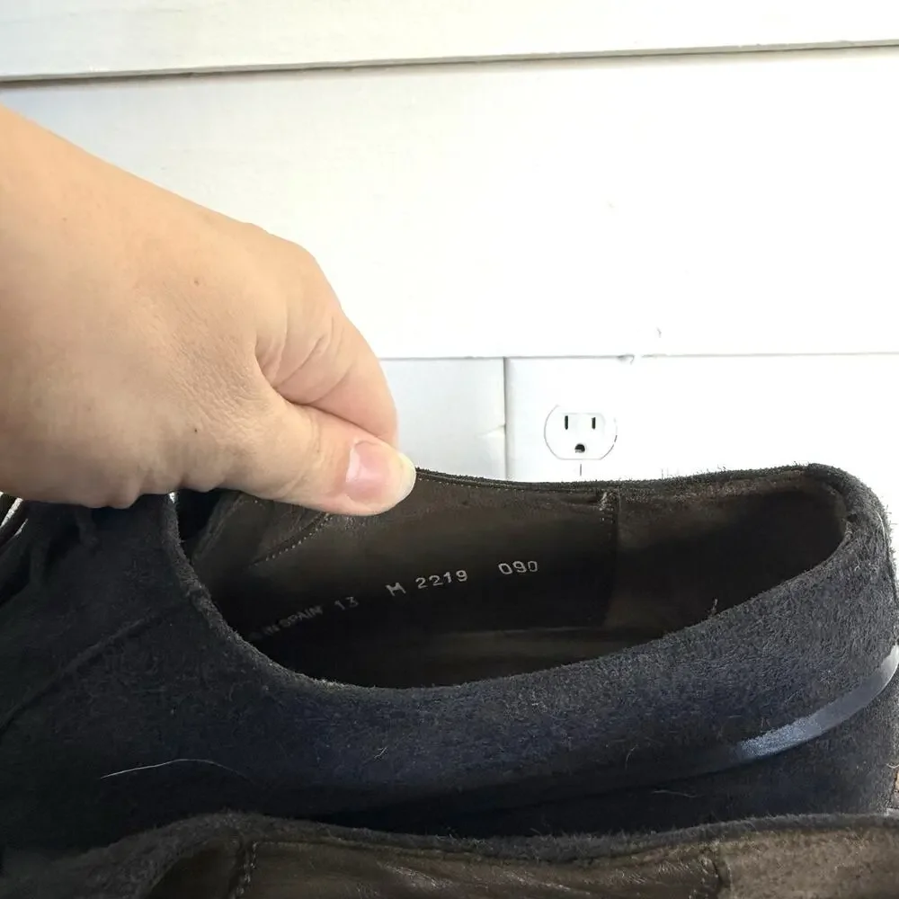 Mezlan Suede Oxford Derby Shoes Navy Blue Tassel Lace Square Toe Size 13 M